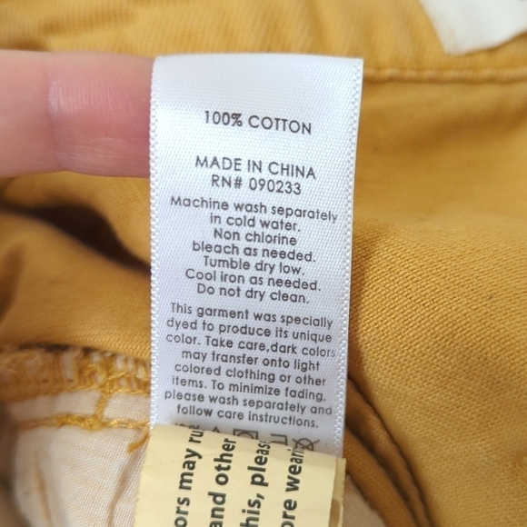 PacSun High Waisted Tie Belted Raw Hem A-Line Denim Mini Skirt Mustard Yellow 26 - Picture 7 of 13